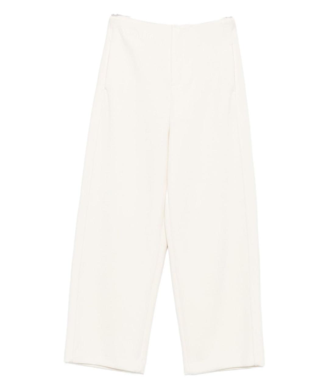 MAX MARA Белые шерстяные прямые брюки, фото 1