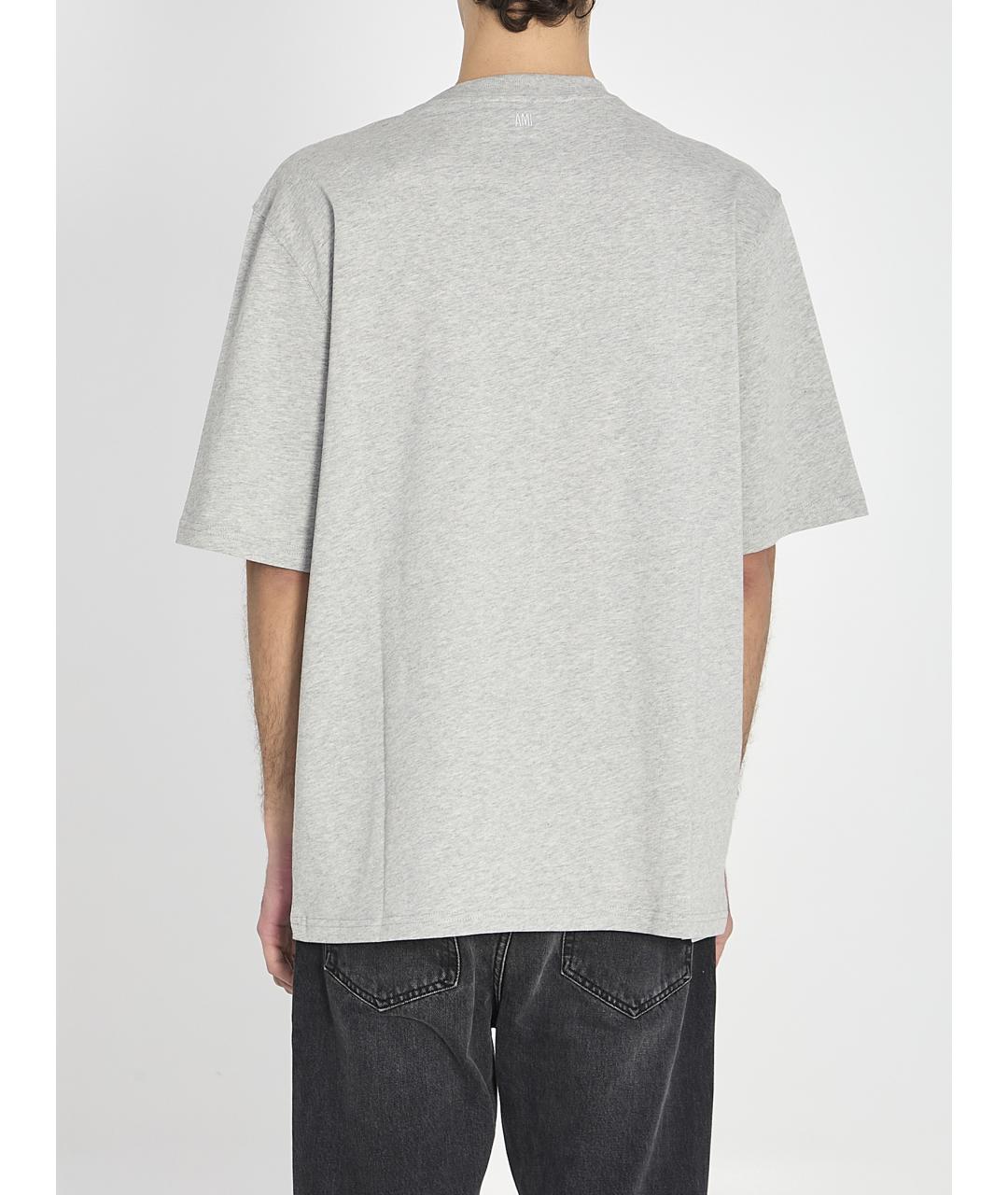 Ami Paris Серая хлопковая футболка, фото 4
