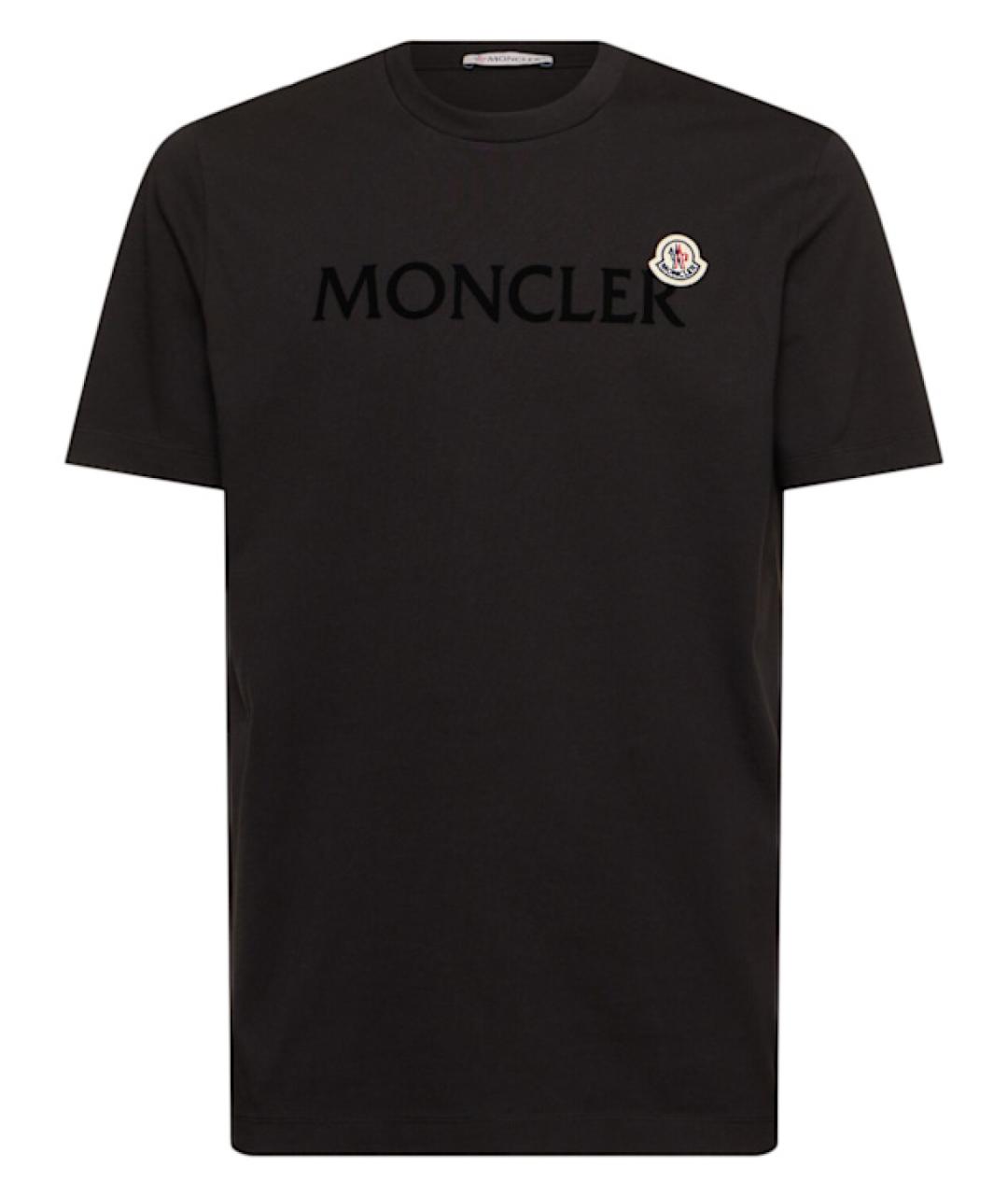 MONCLER Черная хлопковая футболка, фото 1