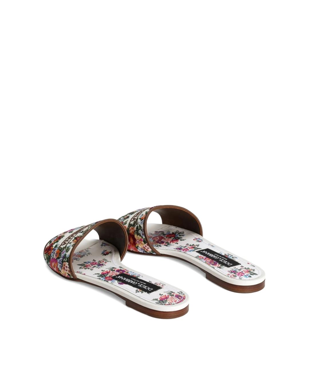 DOLCE&GABBANA Мульти кожаные шлепанцы, фото 3