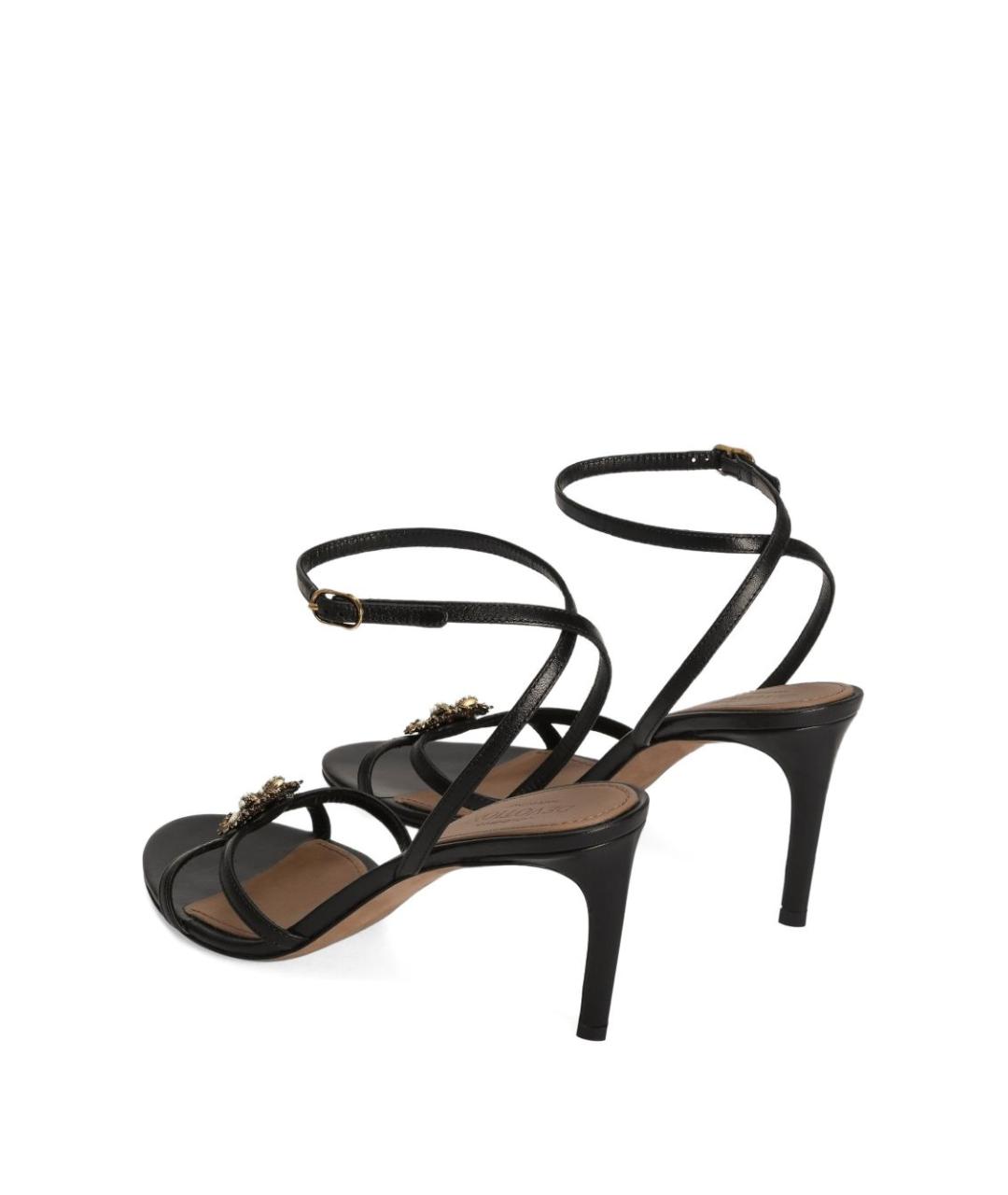DOLCE&GABBANA Черные кожаные босоножки, фото 4
