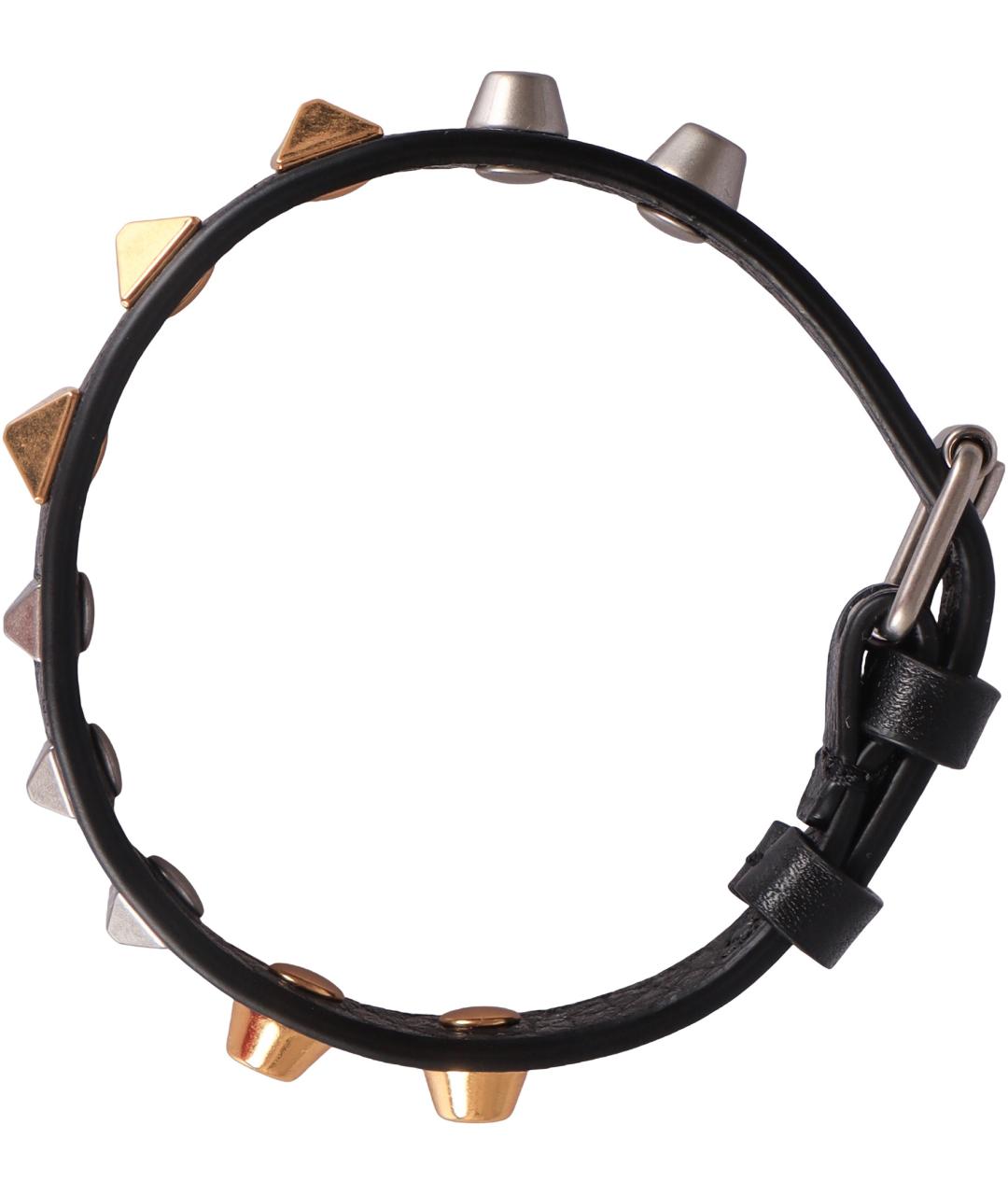 VALENTINO Черный кожаный браслет, фото 3