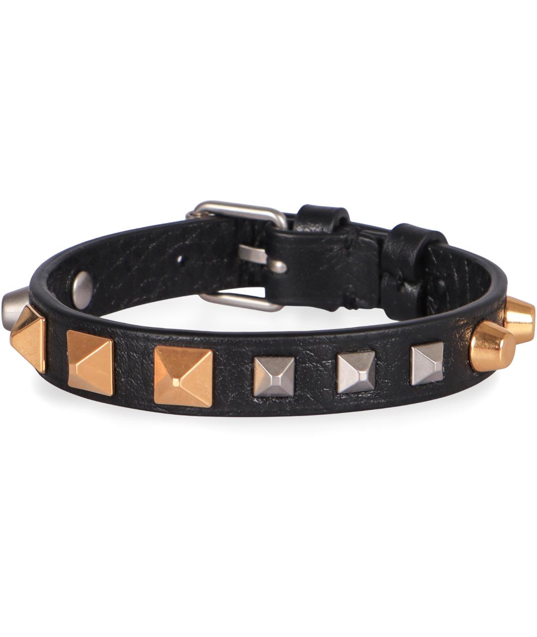 VALENTINO Черный кожаный браслет, фото 2
