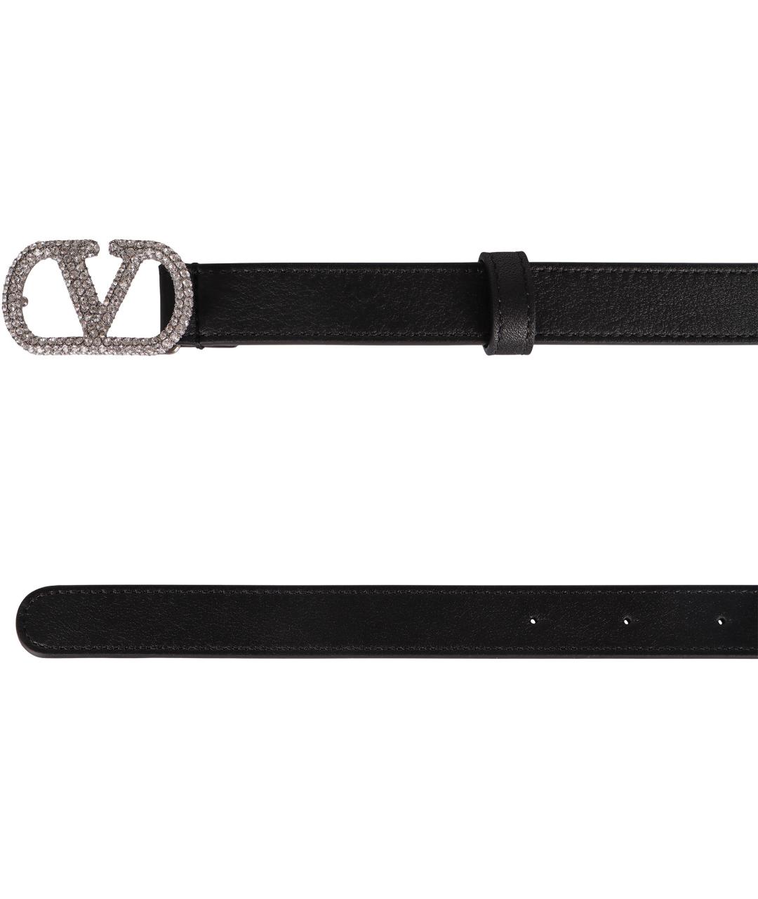 VALENTINO Черный кожаный ремень, фото 3