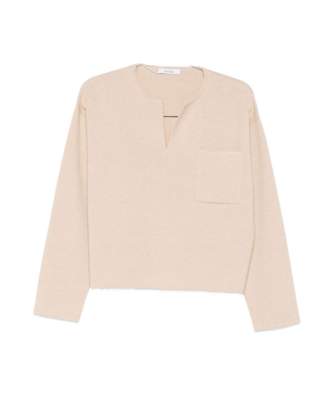 MAX MARA Бежевый шерстяной джемпер / свитер, фото 1