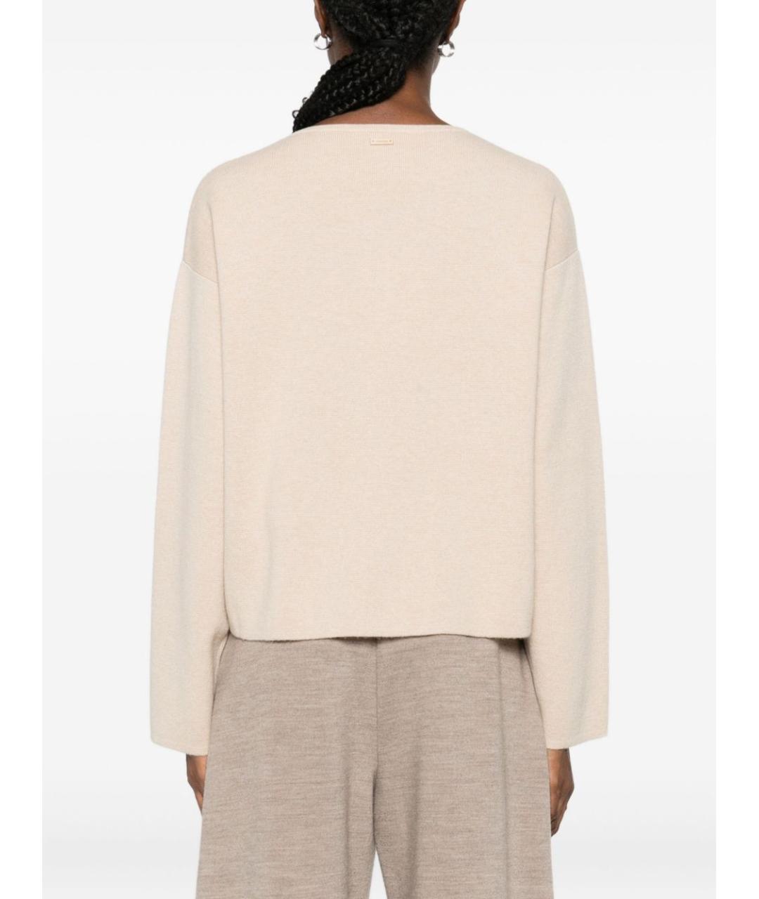 MAX MARA Бежевый шерстяной джемпер / свитер, фото 2