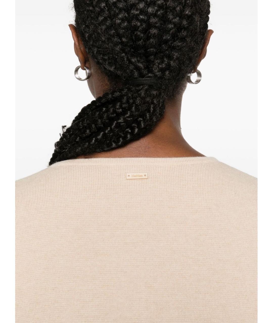 MAX MARA Бежевый шерстяной джемпер / свитер, фото 4