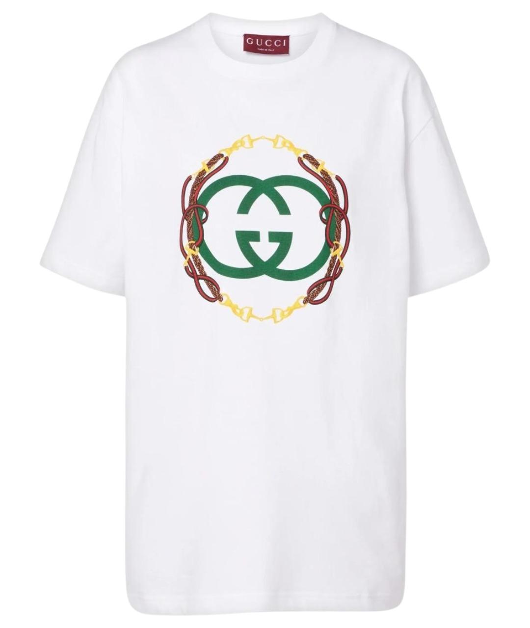 GUCCI Белая хлопковая футболка, фото 1