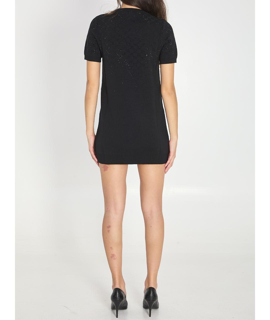 GUCCI Черное шерстяное повседневное платье, фото 4