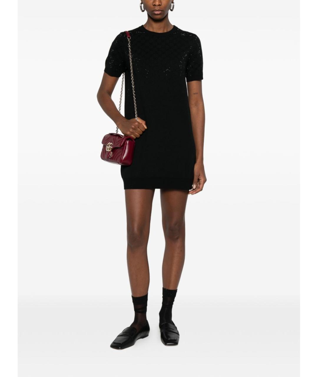 GUCCI Черное шерстяное повседневное платье, фото 5