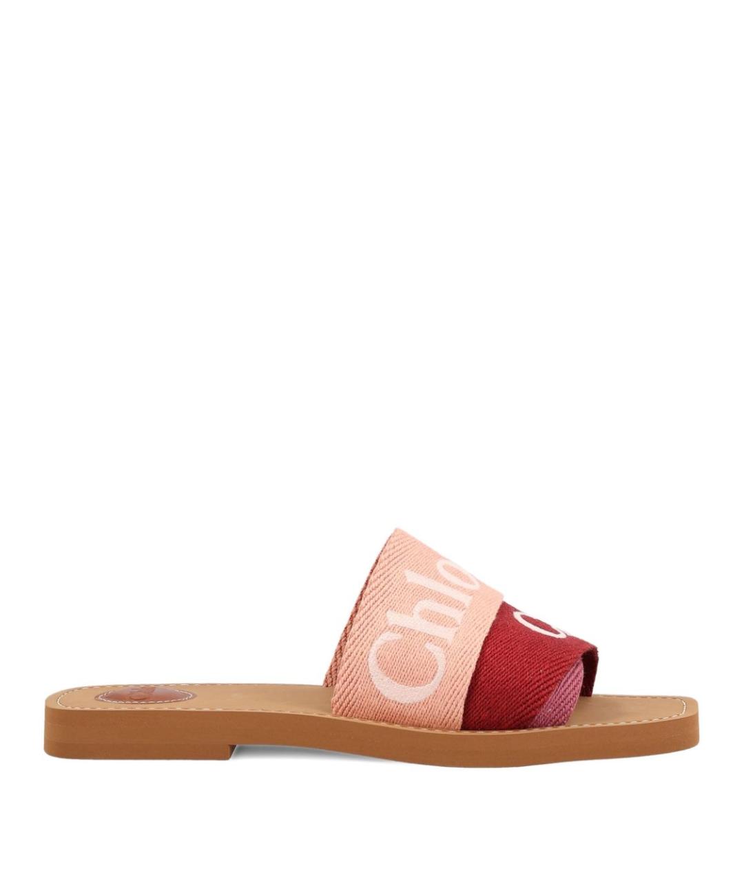 CHLOE Розовые текстильные шлепанцы, фото 1