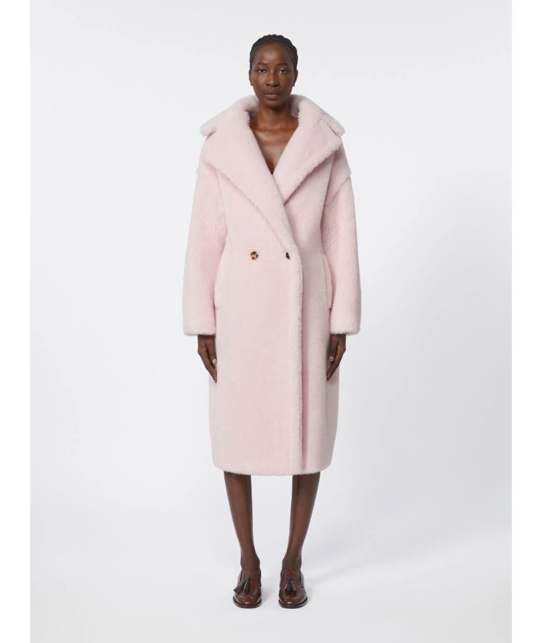 MAX MARA Розовая шерстяная шуба, фото 3