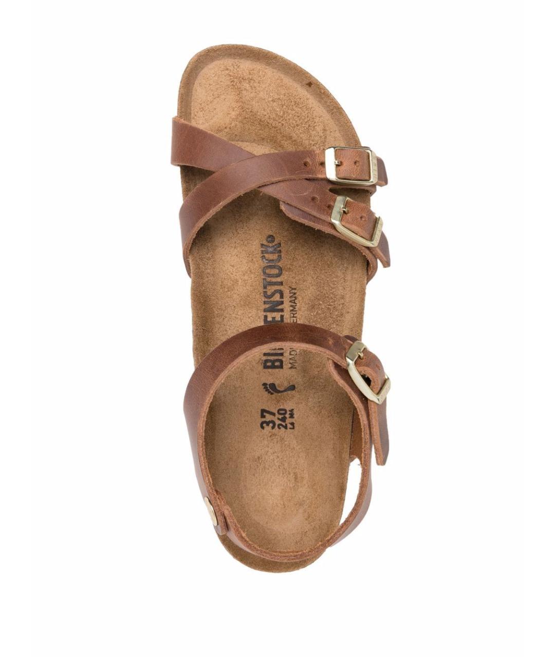 BIRKENSTOCK Коричневые кожаные босоножки, фото 3