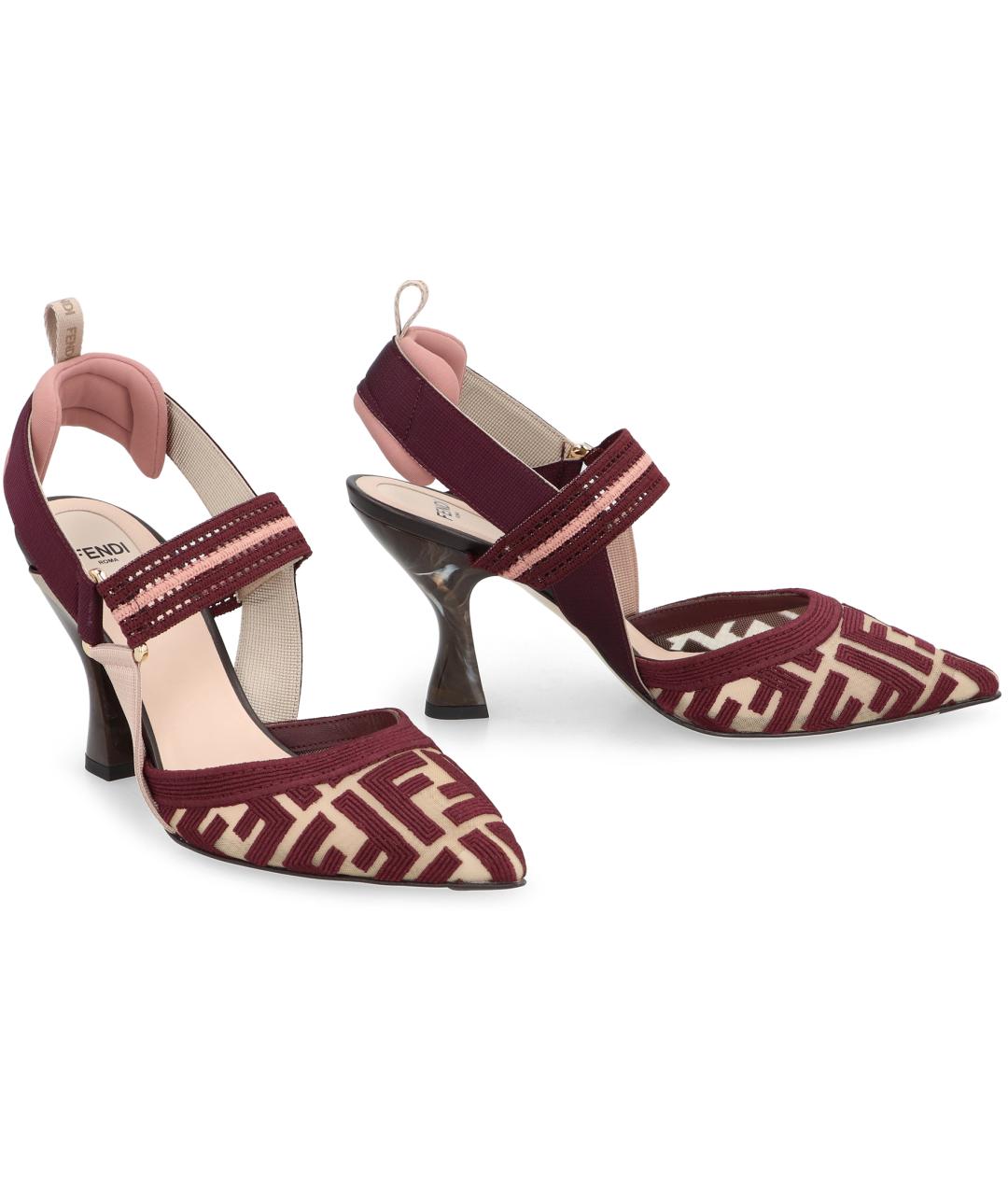 FENDI Красные текстильные туфли, фото 3