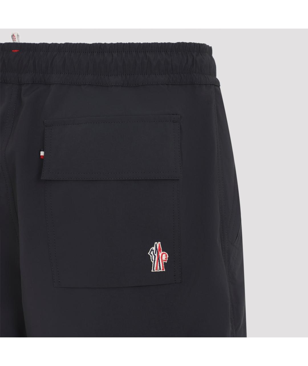 MONCLER Черные полиэстеровые шорты, фото 4