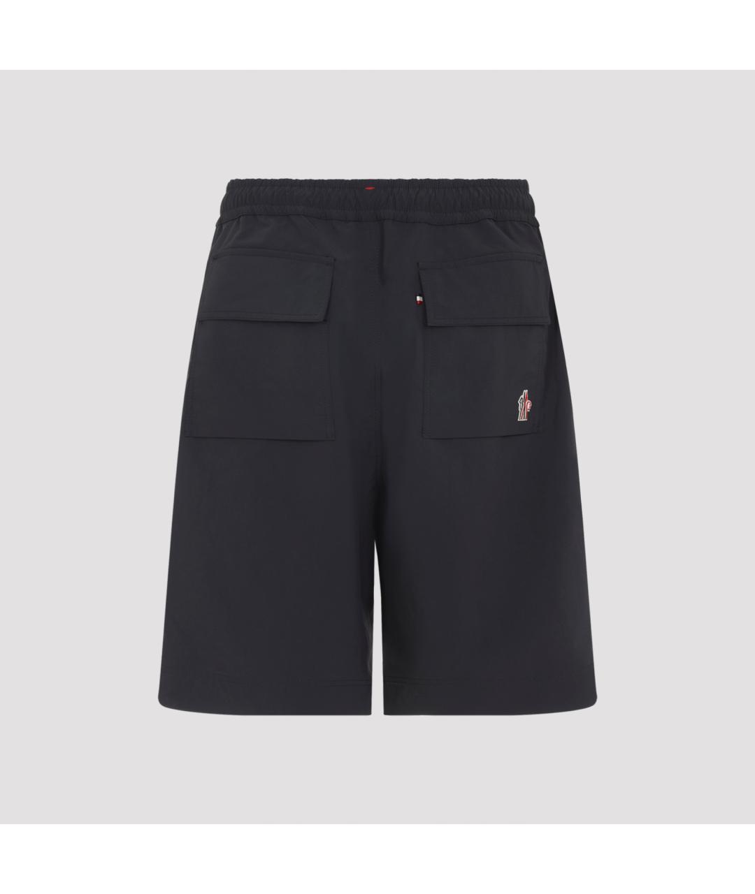 MONCLER Черные полиэстеровые шорты, фото 2