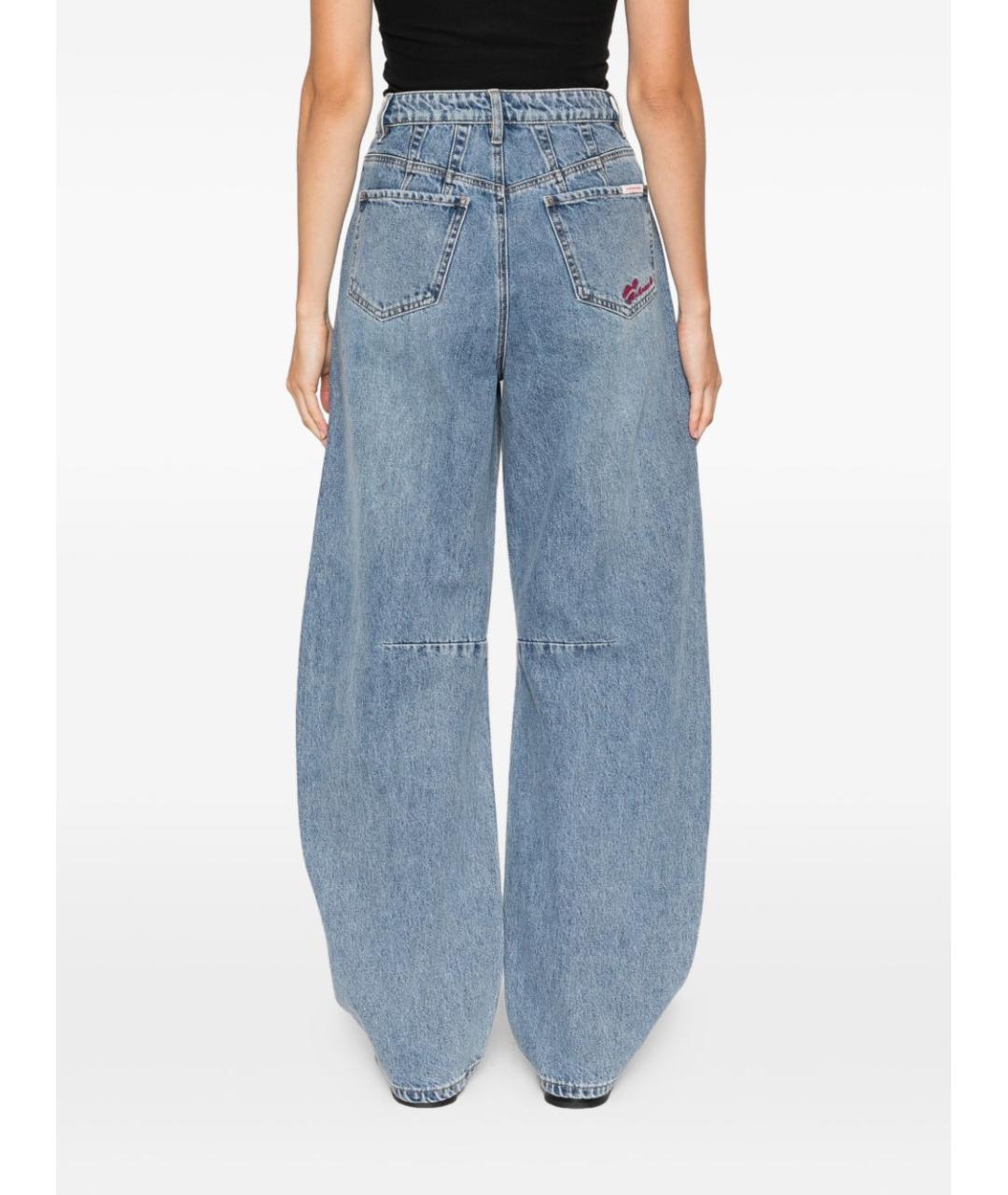 SELF-PORTRAIT Синие хлопковые прямые джинсы, фото 4