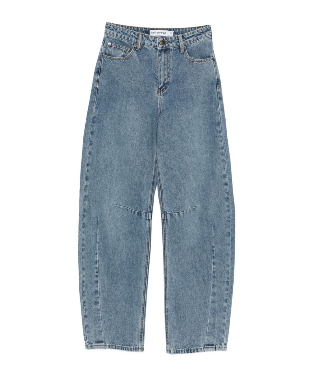 SELF-PORTRAIT Синие хлопковые прямые джинсы, фото 1
