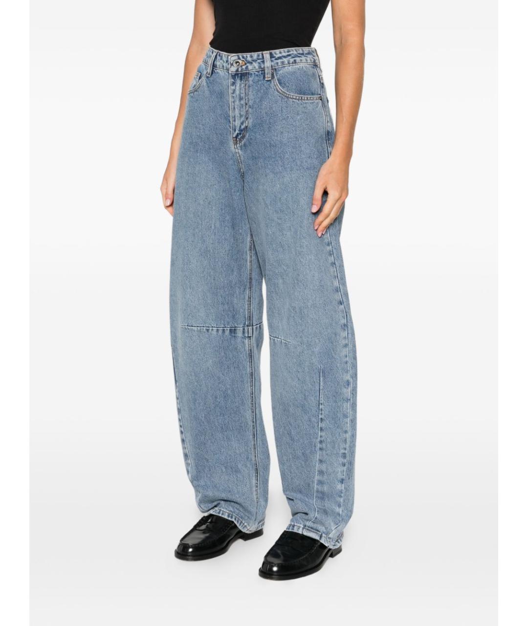 SELF-PORTRAIT Синие хлопковые прямые джинсы, фото 5