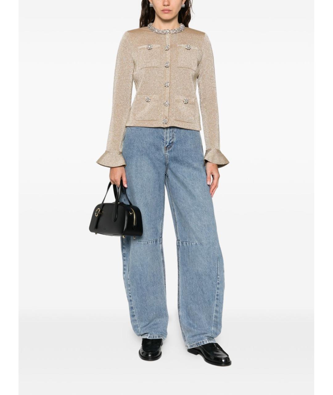 SELF-PORTRAIT Синие хлопковые прямые джинсы, фото 3