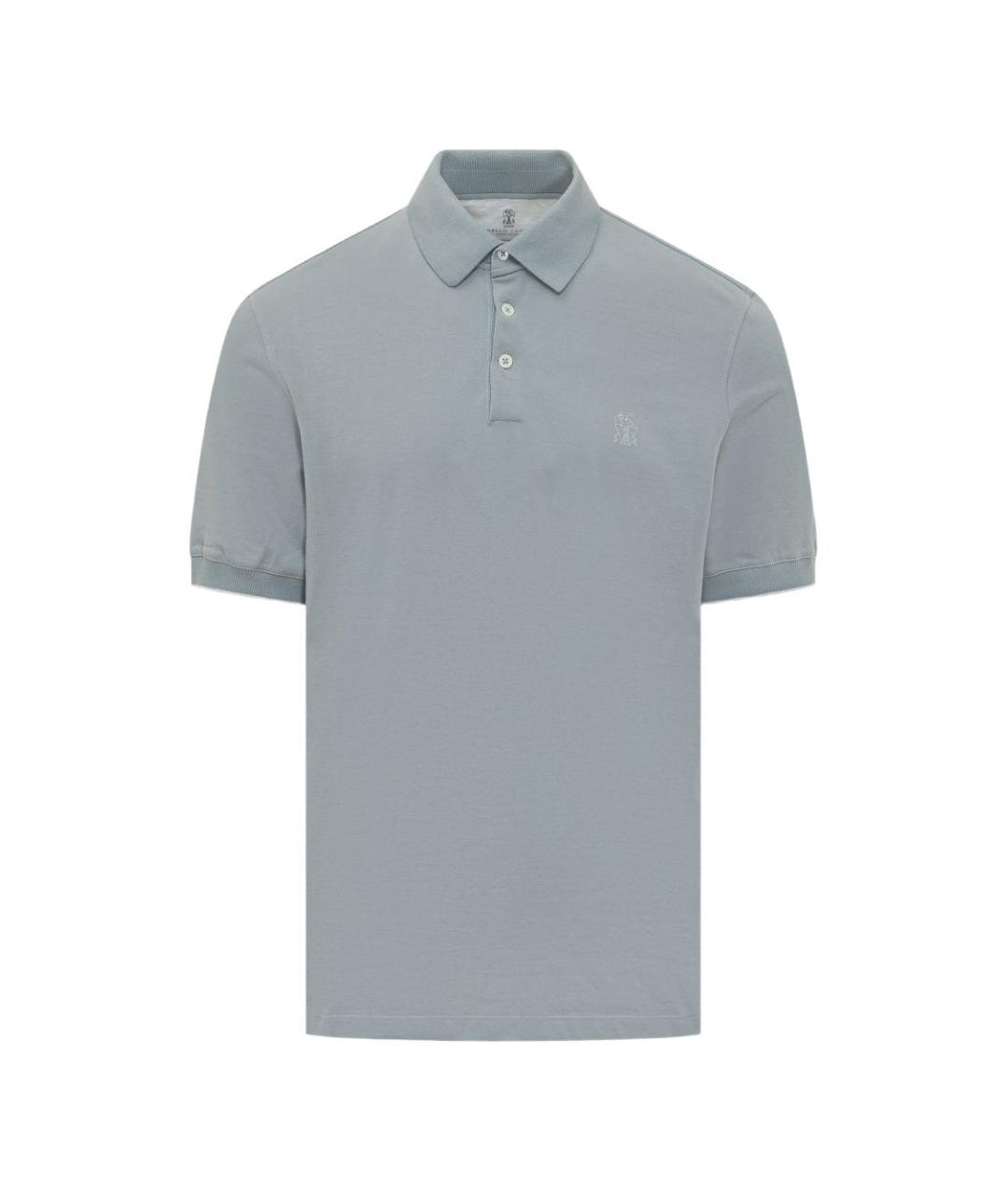 BRUNELLO CUCINELLI Синяя хлопковая футболка, фото 1