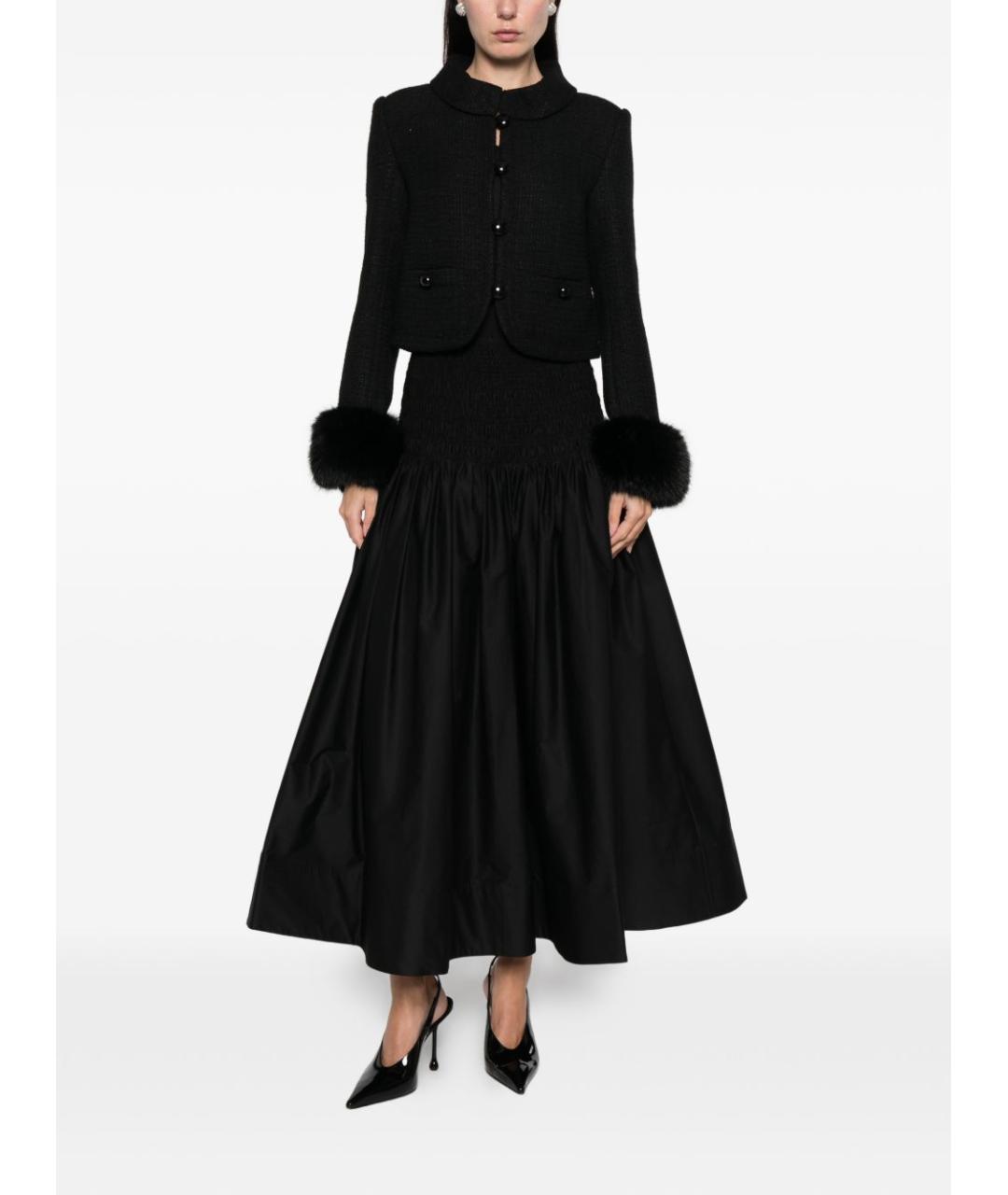 SELF-PORTRAIT Черная хлопковая юбка макси, фото 2