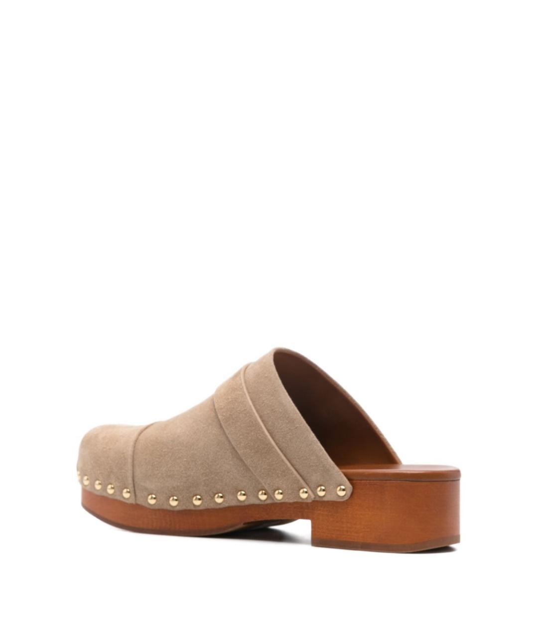 CHLOE Бежевые замшевые сабо, фото 3