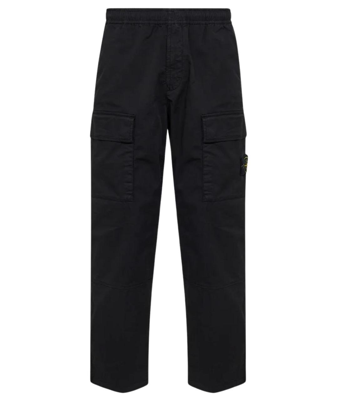 STONE ISLAND Черные хлопковые повседневные брюки, фото 1