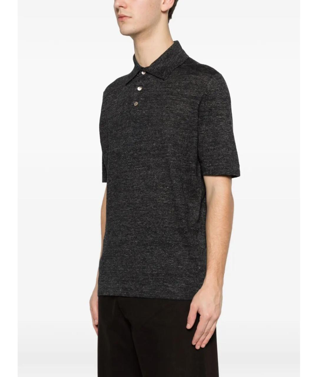BRUNELLO CUCINELLI Серое поло с коротким рукавом, фото 4