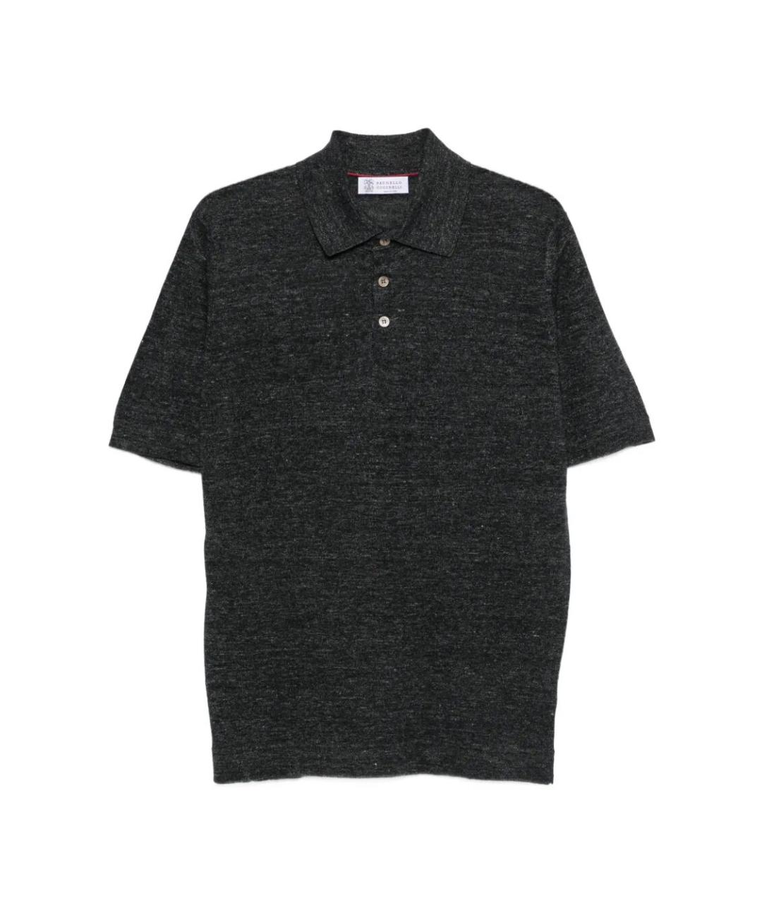 BRUNELLO CUCINELLI Серое поло с коротким рукавом, фото 1