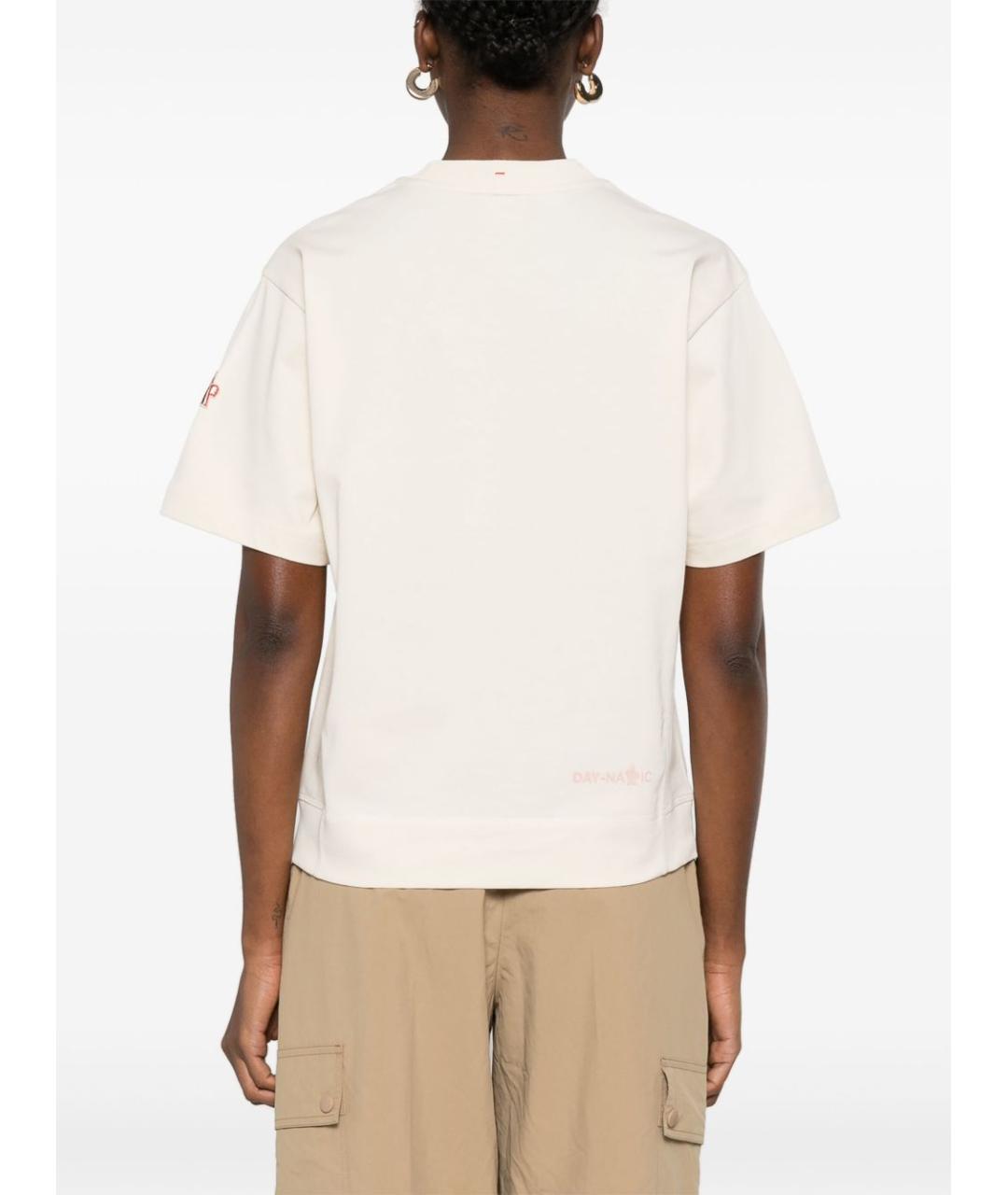 MONCLER Бежевая хлопковая футболка, фото 5