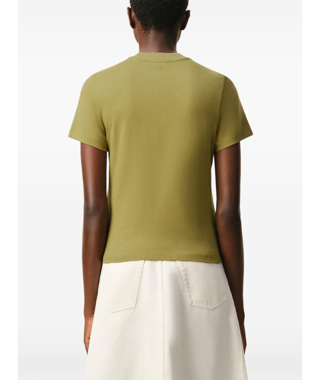 Ami Paris Зеленая хлопковая футболка, фото 5