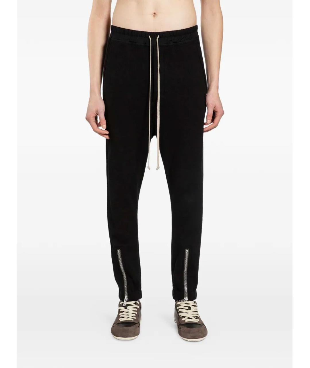 RICK OWENS Черные шерстяные повседневные брюки, фото 3