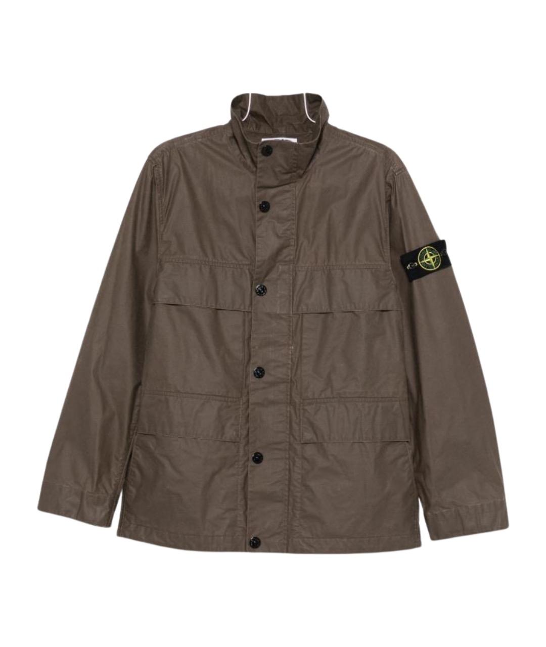 STONE ISLAND Коричневая полиэстеровая куртка, фото 6