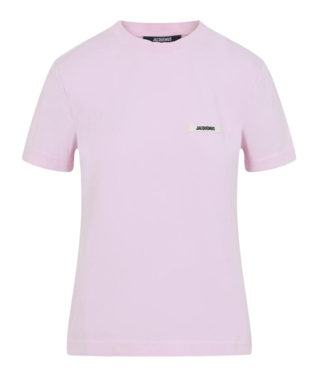 JACQUEMUS Розовая хлопковая футболка, фото 1