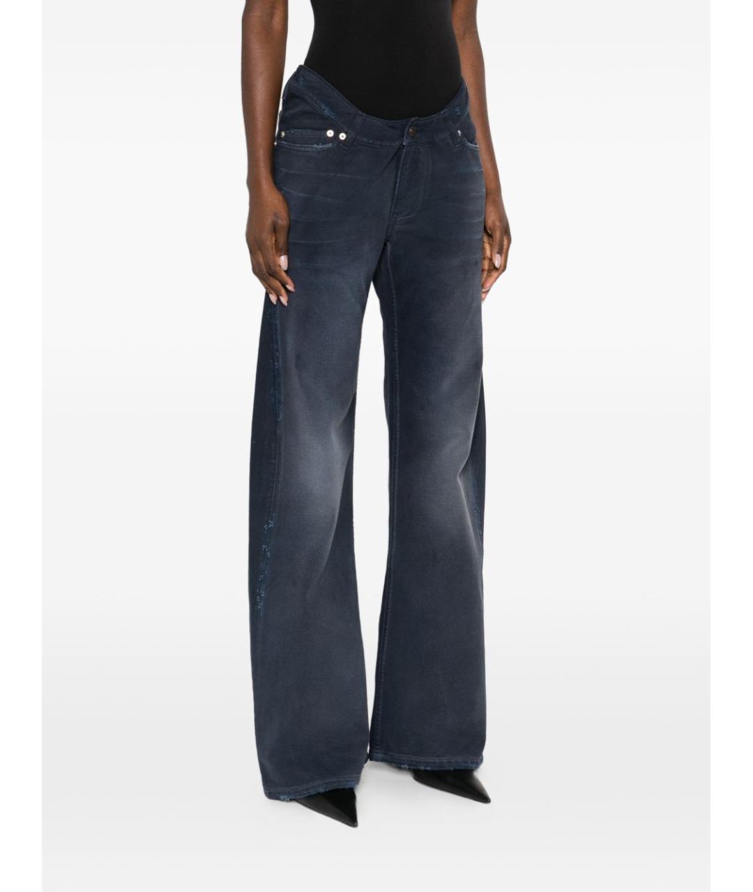 BALENCIAGA Синие хлопковые джинсы клеш, фото 2