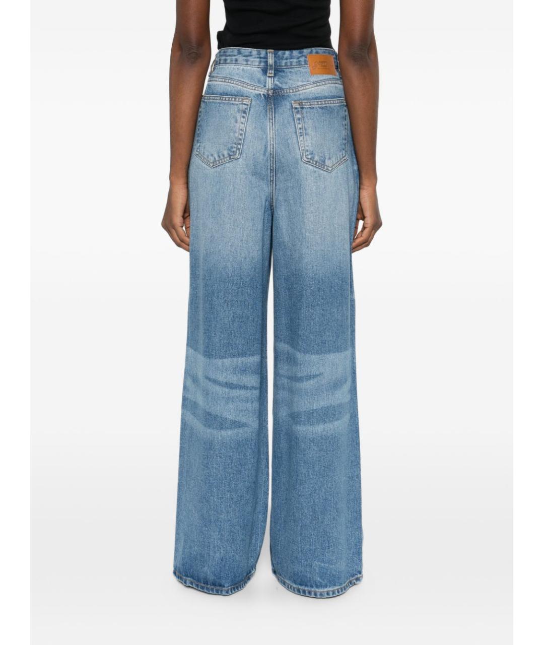 GANNI Синие хлопковые прямые джинсы, фото 4