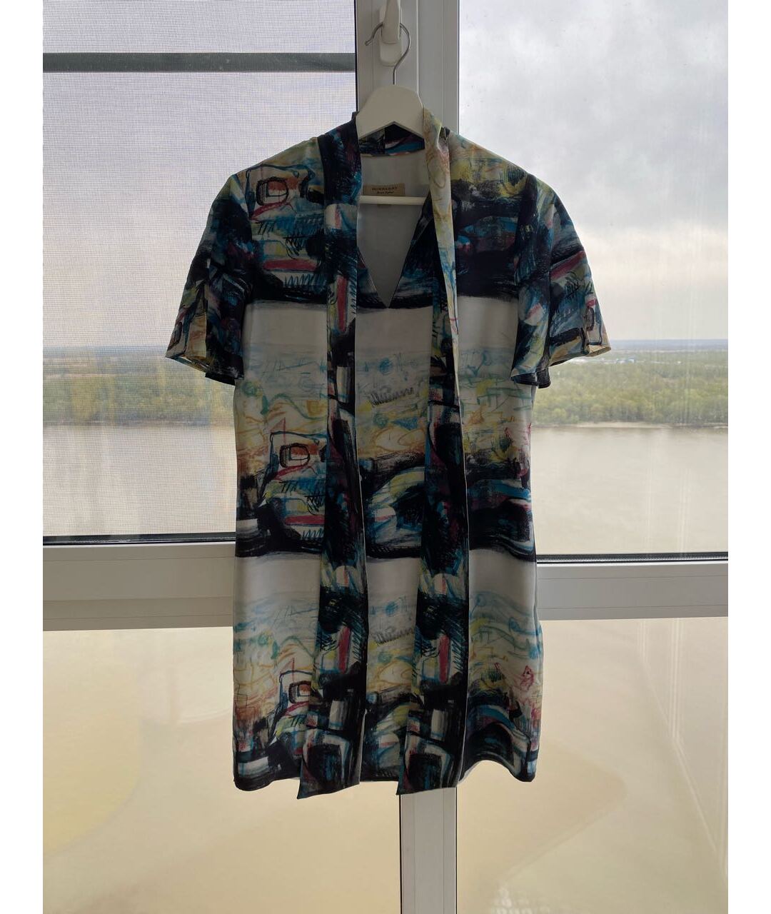 BURBERRY Мульти шелковое платье, фото 7
