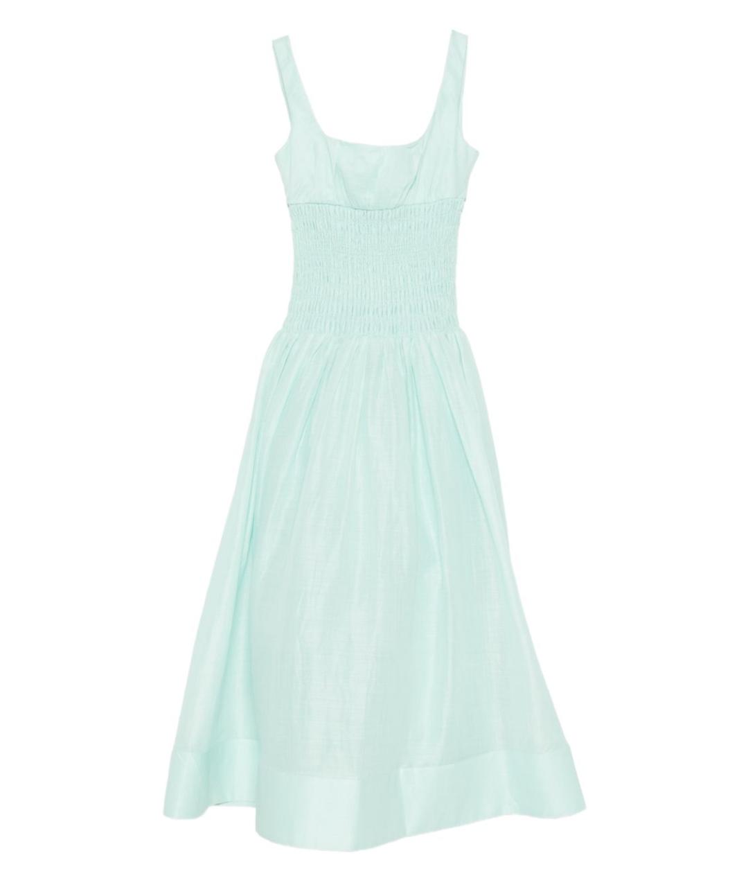 SELF-PORTRAIT Зеленые хлопковое повседневное платье, фото 1