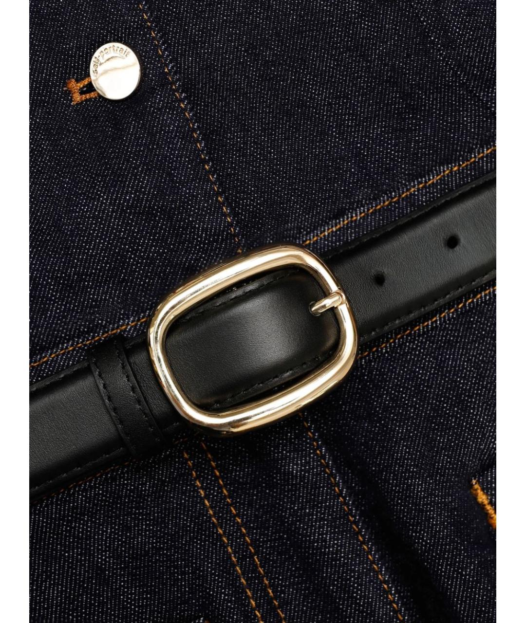 SELF-PORTRAIT Синее хлопковое повседневное платье, фото 5