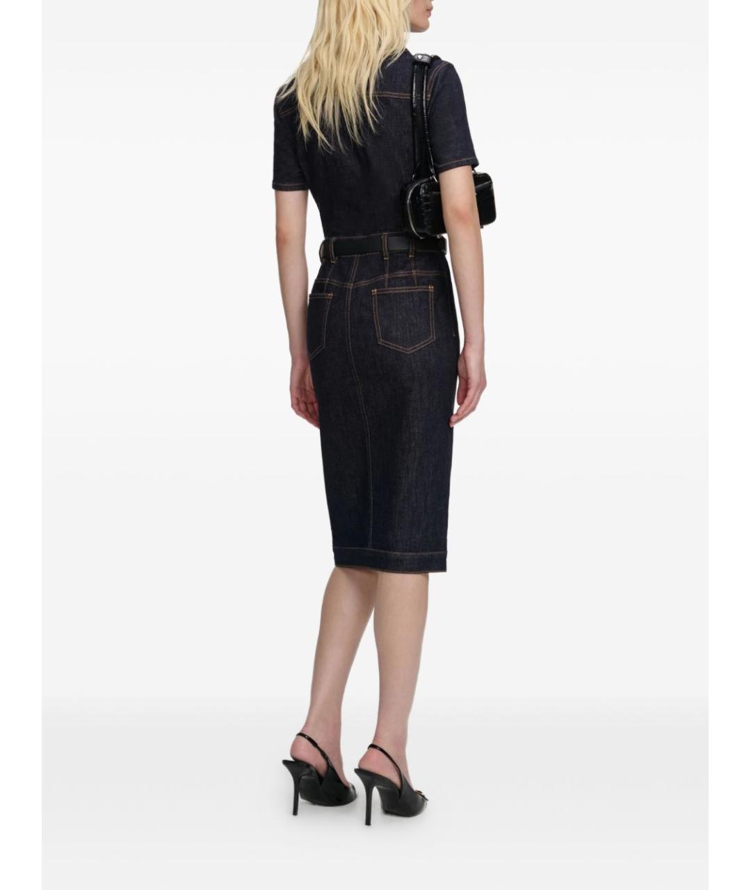 SELF-PORTRAIT Синее хлопковое повседневное платье, фото 3