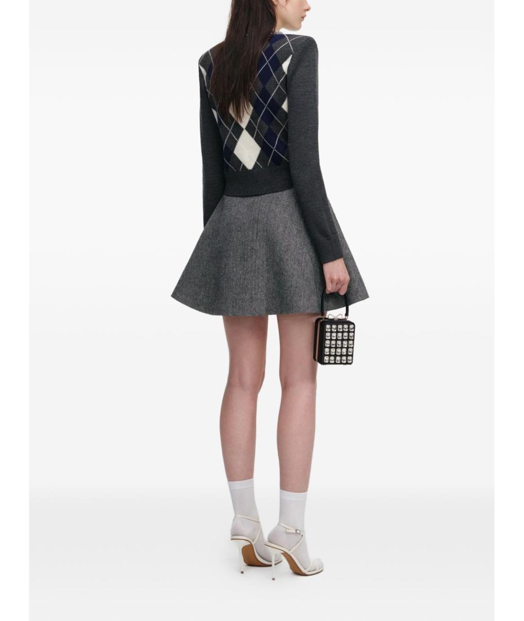 SELF-PORTRAIT Серый шерстяной джемпер / свитер, фото 3