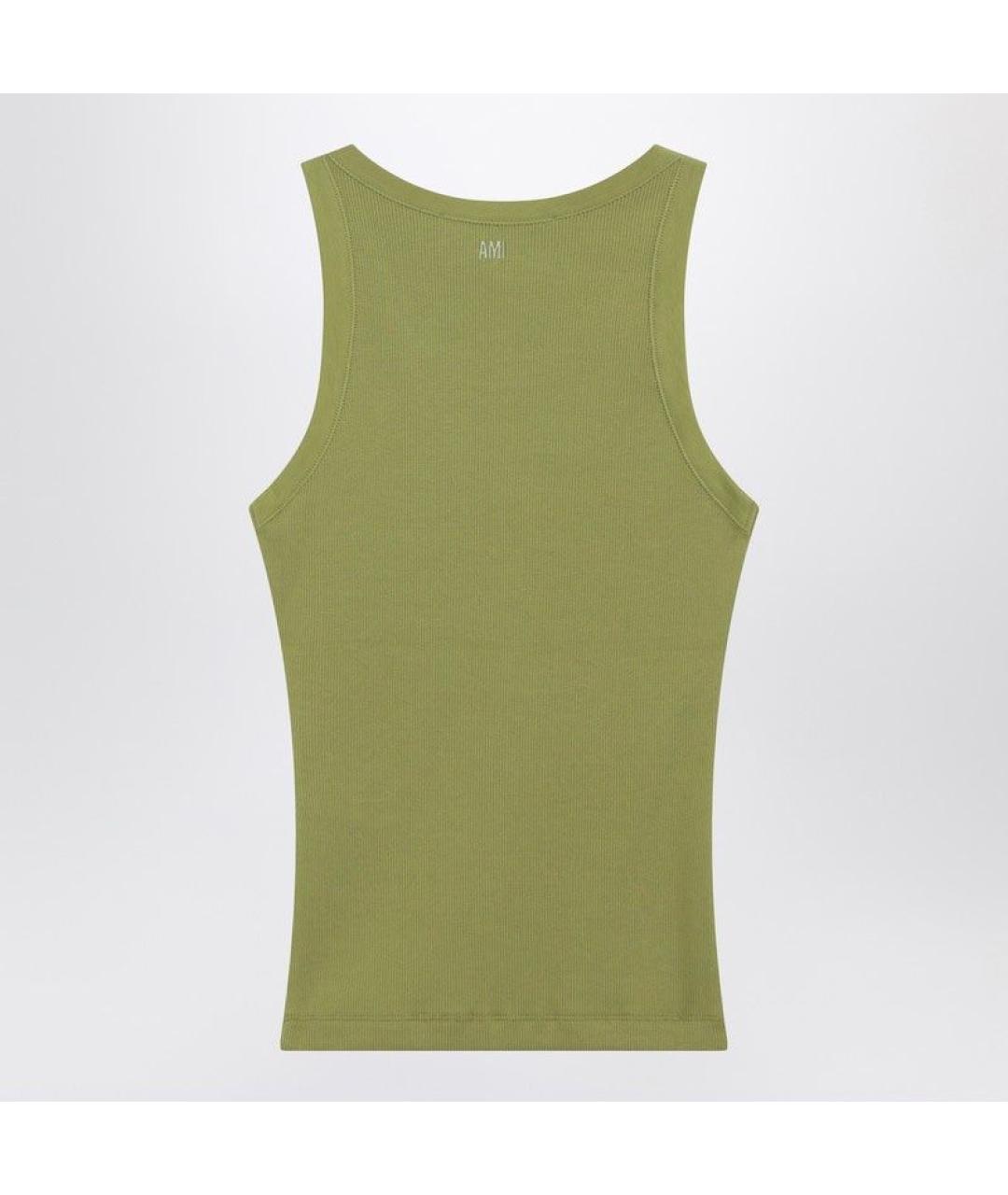 Ami Paris Зеленая хлопковая майка, фото 2