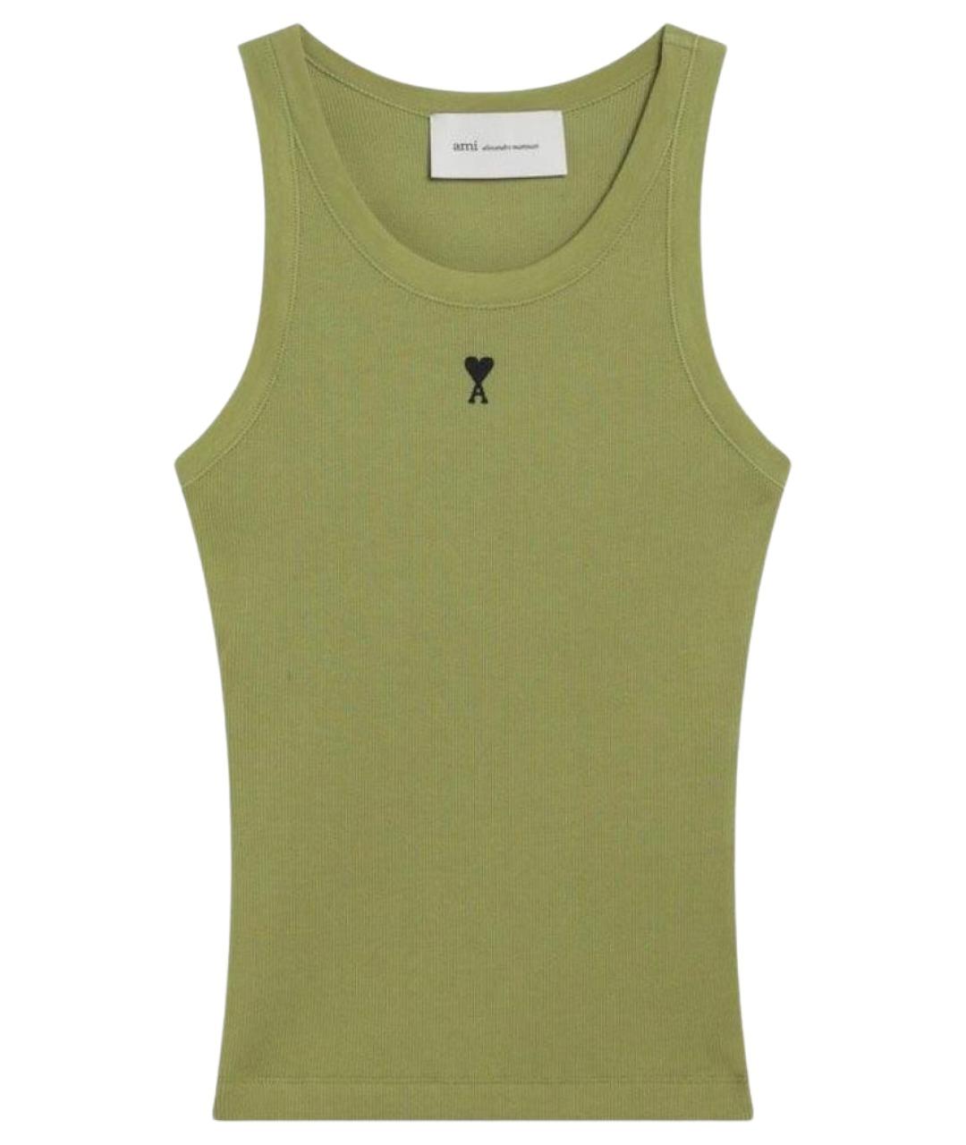 Ami Paris Зеленая хлопковая майка, фото 1