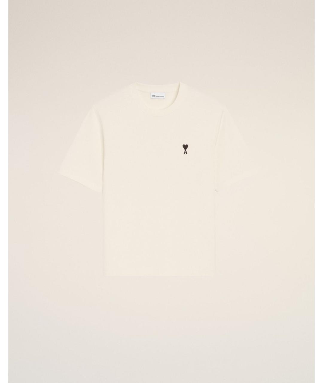 Ami Paris Бежевая хлопковая футболка, фото 6