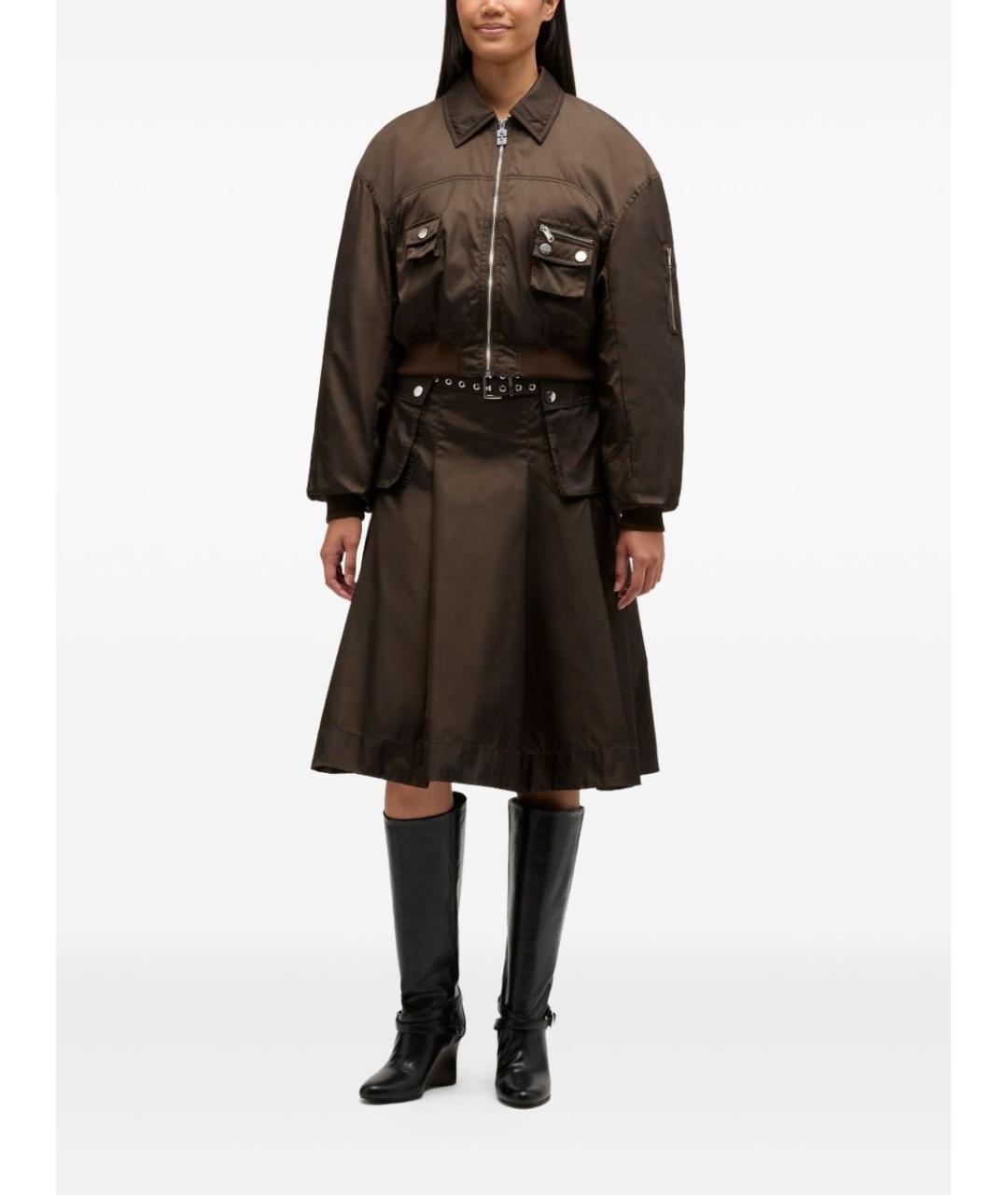 GANNI Коричневая полиамидовая куртка, фото 4