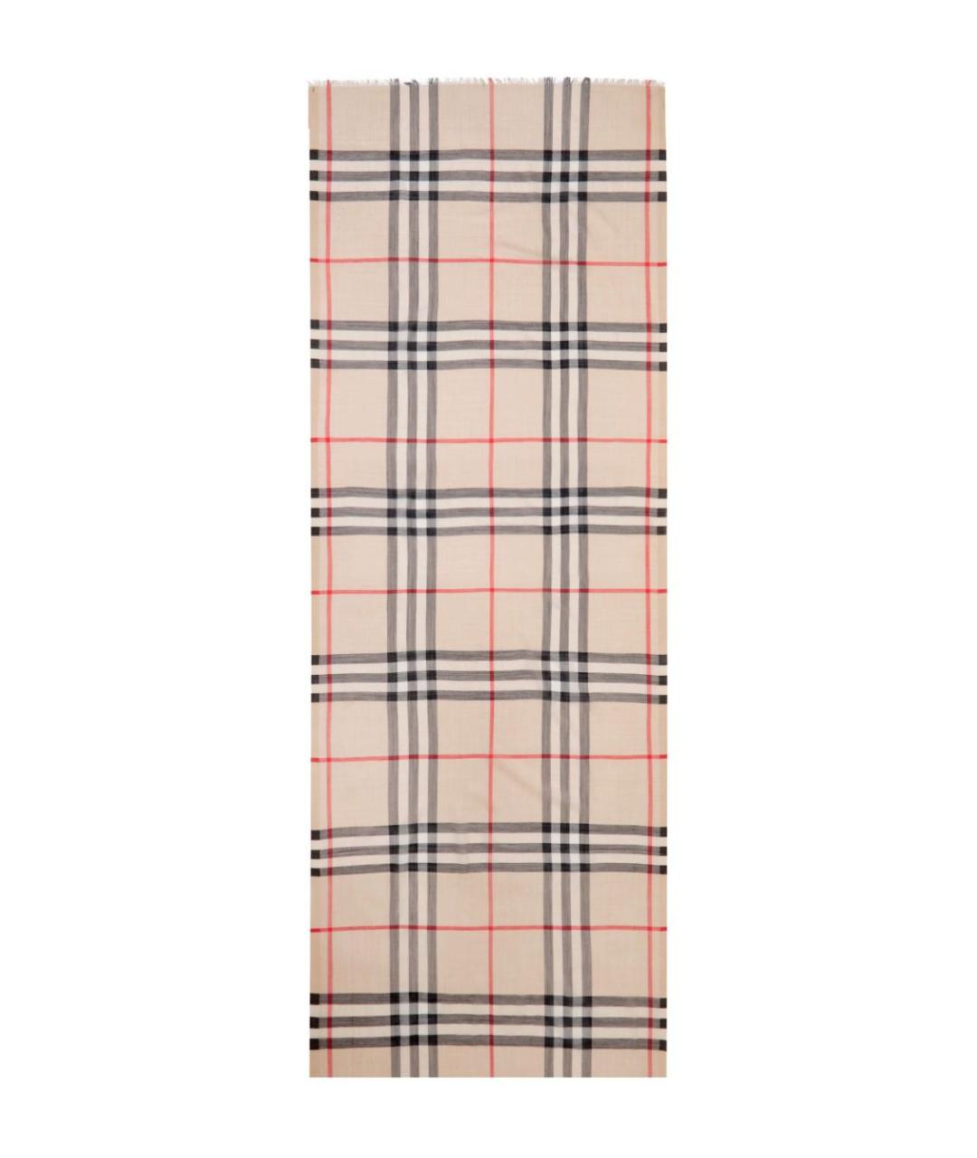 BURBERRY Розовый шерстяной шарф, фото 1