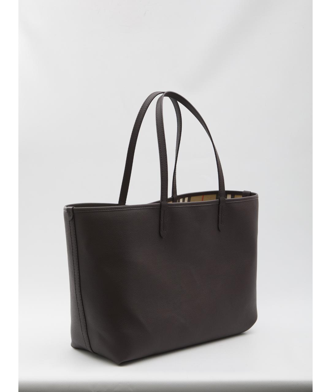 BURBERRY Коричневая кожаная сумка тоут, фото 2