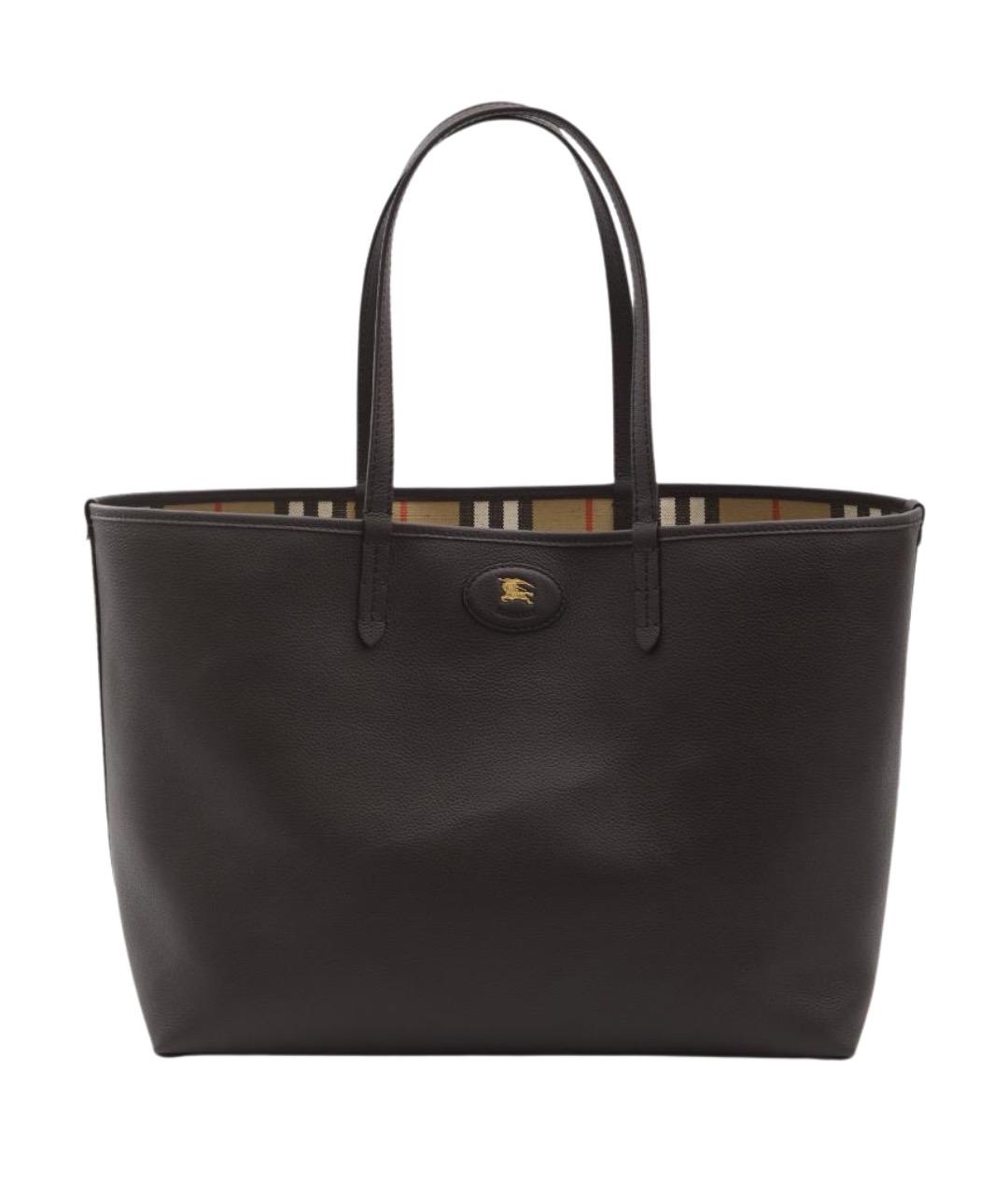 BURBERRY Коричневая кожаная сумка тоут, фото 1