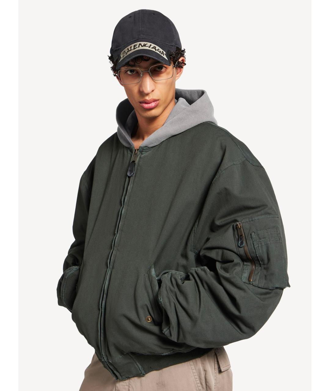 BALENCIAGA Зеленая хлопковая куртка, фото 2
